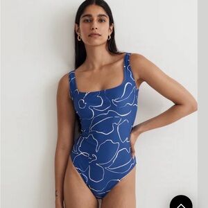 Madewell Square-Neck Tank One-Piece Swimsuit XL